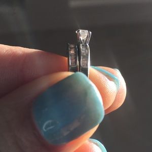White gold Diamond wedding & engagement ring size5